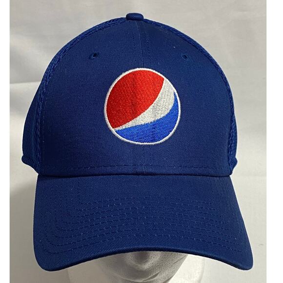 Pepsi Hat Cap Large / XL Mesh Back New Era 3930 Blue and White - Picture 1 of 8